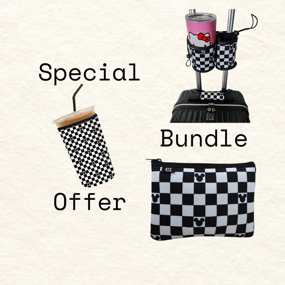 Checkered Travel Accessory Bundle - image 1